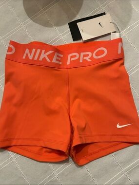Nike Orange Women Training  Athletic Dry Fit Shorts